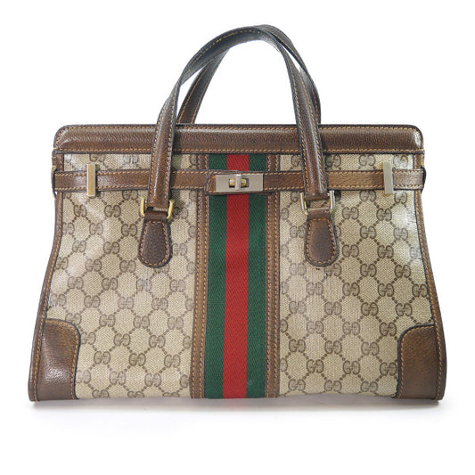 OLD Gucci GG柄モノグラム ケリーバッグ（茶）