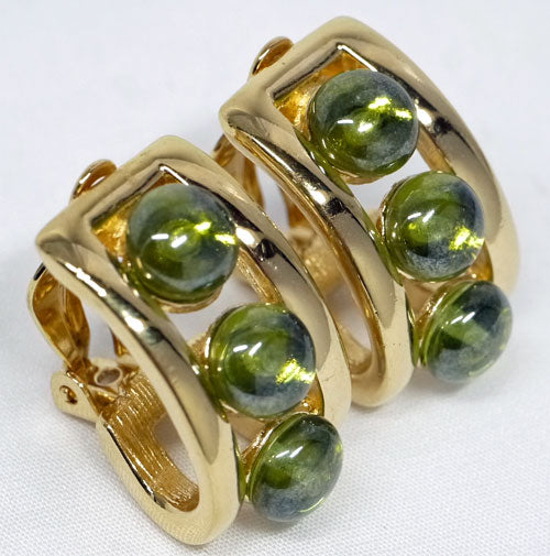 GIVENCHY グリーンストーンイヤリング