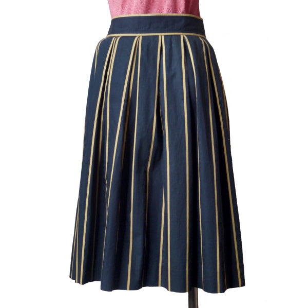 GIVENCHY 　ストライプ フレアスカート（黒×ベージュ）