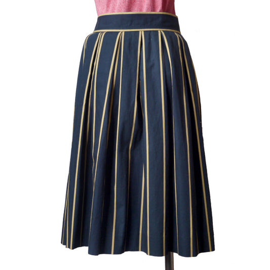 GIVENCHY 　ストライプ フレアスカート（黒×ベージュ）