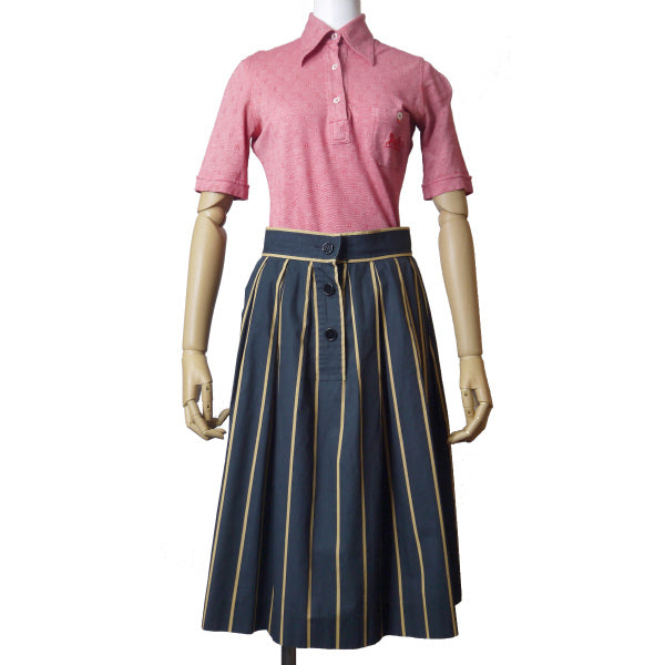 GIVENCHY 　ストライプ フレアスカート（黒×ベージュ）