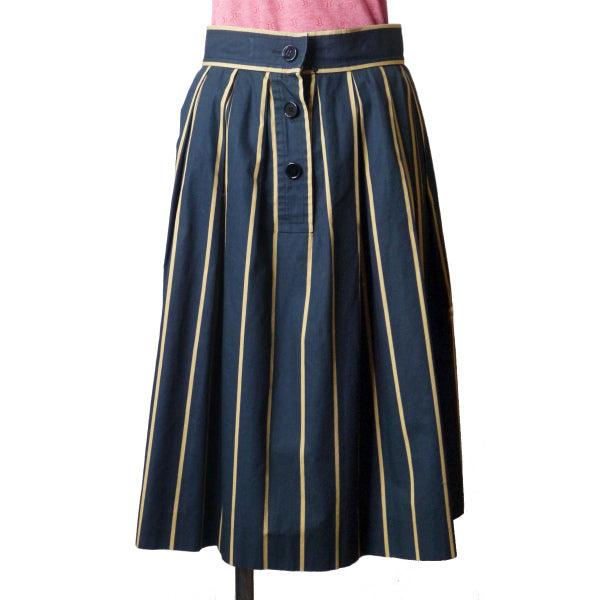 GIVENCHY 　ストライプ フレアスカート（黒×ベージュ）