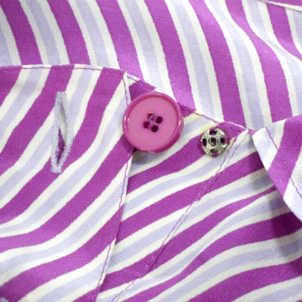 GIVENCHY 　斜めストライプ ボウタイシルクブラウス （ピンク）