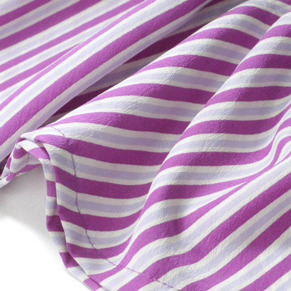 GIVENCHY 　斜めストライプ ボウタイシルクブラウス （ピンク）