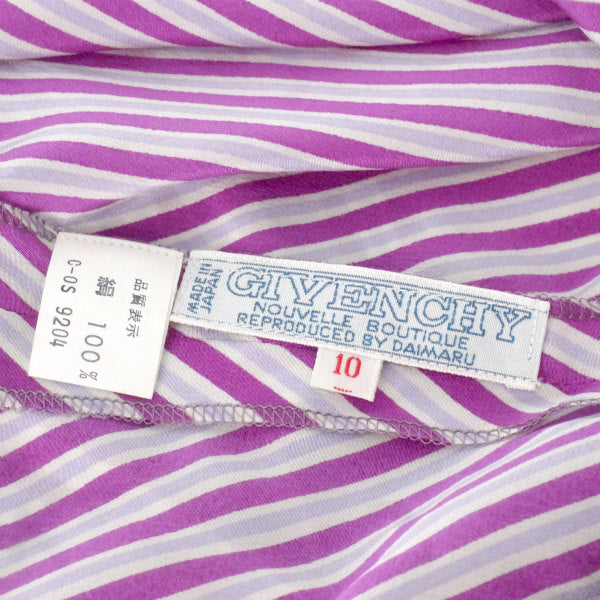 GIVENCHY 　斜めストライプ ボウタイシルクブラウス （ピンク）