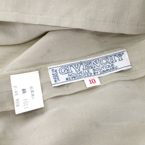 GIVENCHY 　ドット刺繍 ボウタイシルクブラウス （ベージュ）
