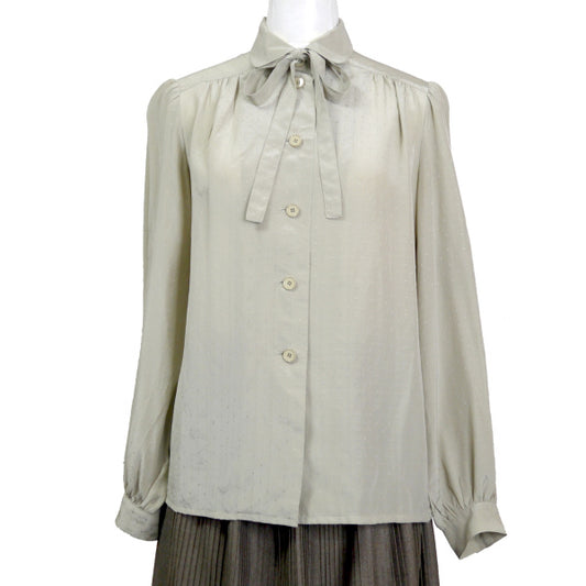 GIVENCHY 　ドット刺繍 ボウタイシルクブラウス （ベージュ）