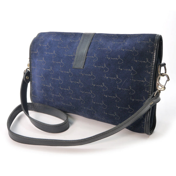 GIVENCHY ロゴグラム2WAYスエードショルダー（紺）