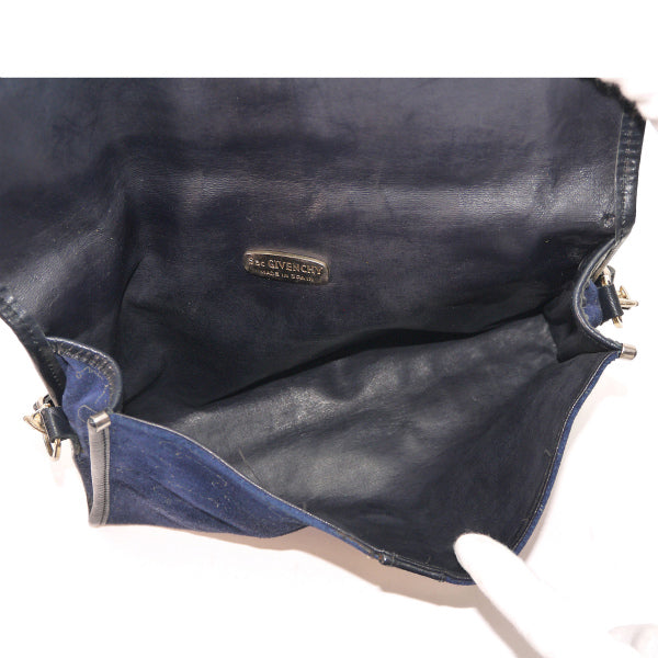 GIVENCHY ロゴグラム2WAYスエードショルダー（紺）
