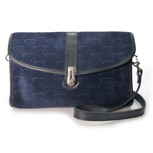 GIVENCHY ロゴグラム2WAYスエードショルダー（紺）