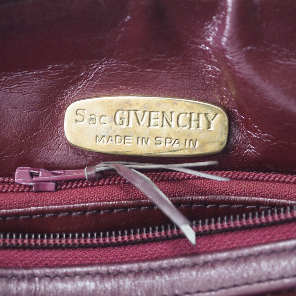 GIVENCHY　筆記体ロゴグラム スウェードボストン（ボルドー）