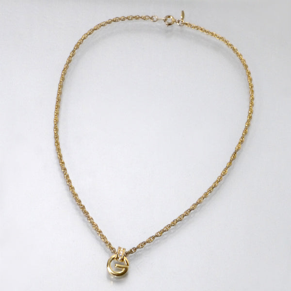 GIVENCHY Gロゴストーンネックレス（ゴールド）