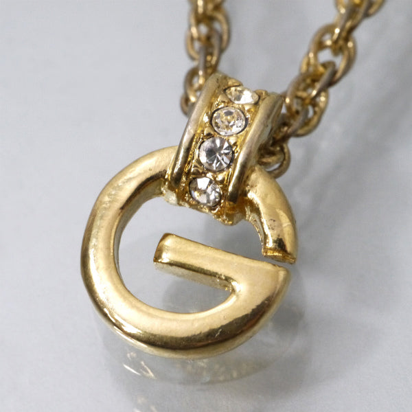 GIVENCHY Gロゴストーンネックレス（ゴールド）