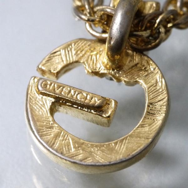 GIVENCHY Gロゴストーンネックレス（ゴールド）