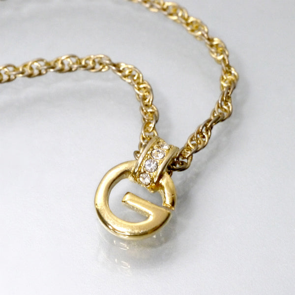 GIVENCHY Gロゴストーンネックレス（ゴールド）