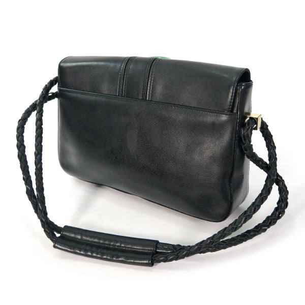 GIVENCHY ロゴプレート総革ショルダー（黒）