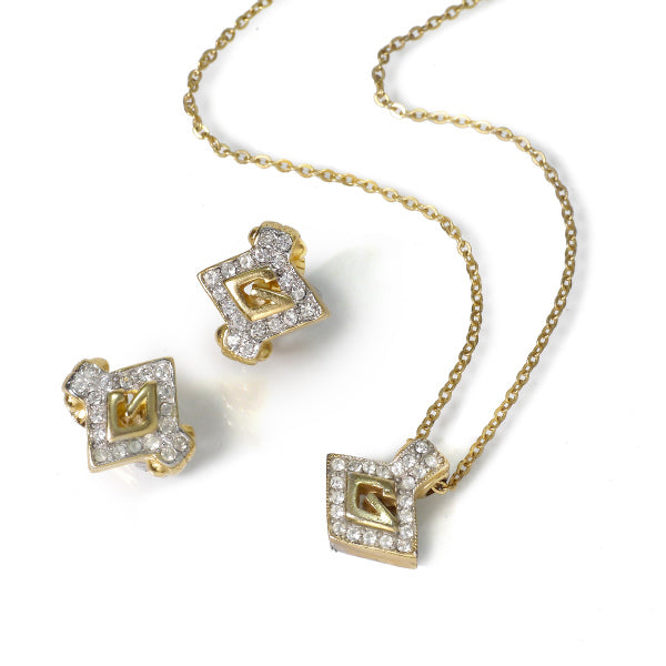 GIVENCHY ジルコニア ダイヤ型イヤリング&ネックレス