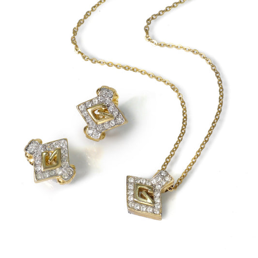 GIVENCHY ジルコニア ダイヤ型イヤリング&ネックレス