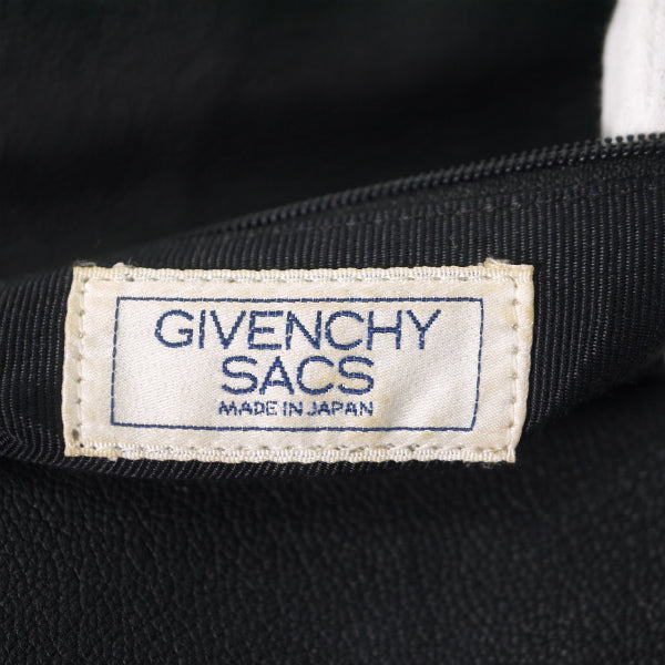 GIVENCHY 型押しレザー スクエアショルダー（黒/箱付）