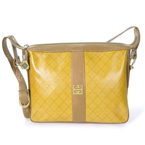 GIVENCHY SACS ロゴ チェック柄スクエアショルダー（黄）