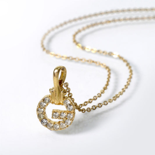 GIVENCHY ジルコニア Gロゴネックレス（ゴールド）