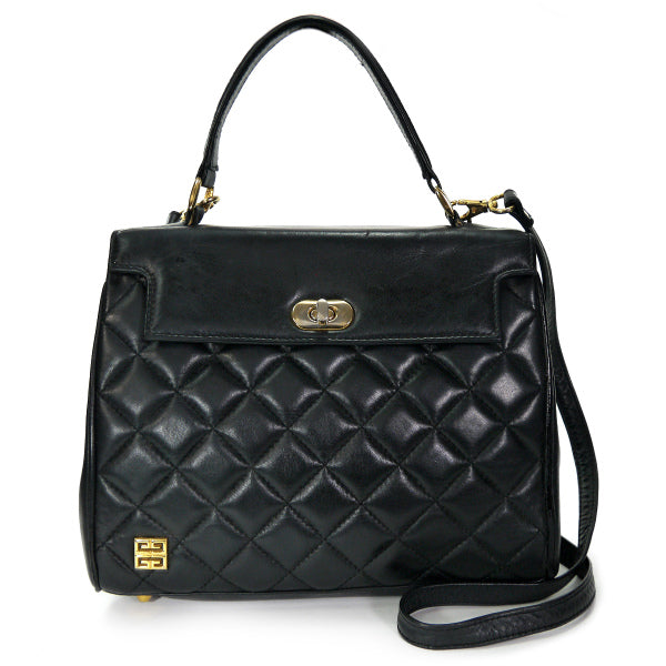 GIVENCHY　マトラッセ ショルダー付ハンドバッグ（黒）