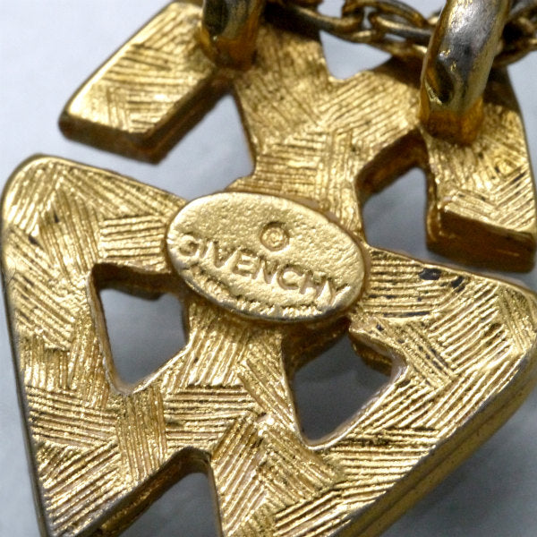 GIVENCHY GGロゴストーン×ブラックネックレス（ゴールド）