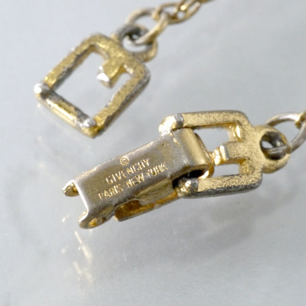 GIVENCHY GGロゴストーン×ブラックネックレス（ゴールド）