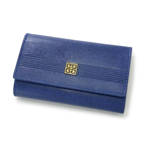 GIVENCHY　4Gロゴレザー6連キーケース（青）