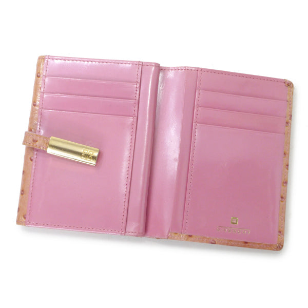 GIVENCHY　オーストリッチ4Gロゴ折財布（ベビーピンク）