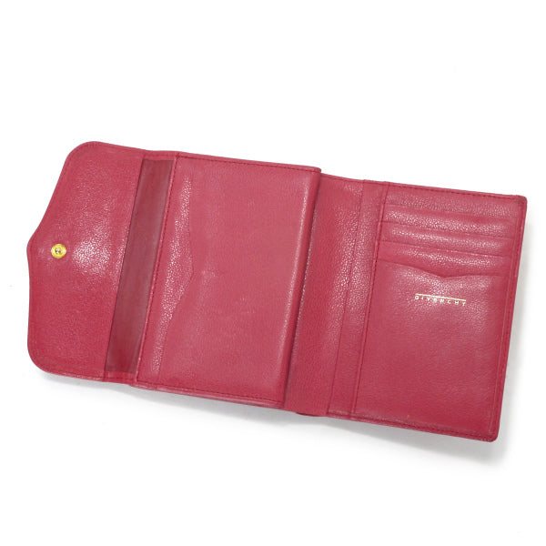 GIVENCHY サークルロゴ金具レザーがま口折財布（ローズ）