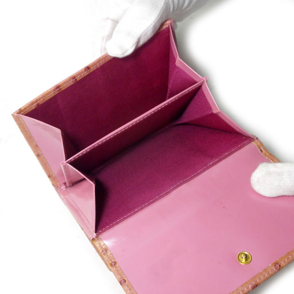 GIVENCHY　オーストリッチ4Gロゴ折財布（ベビーピンク）