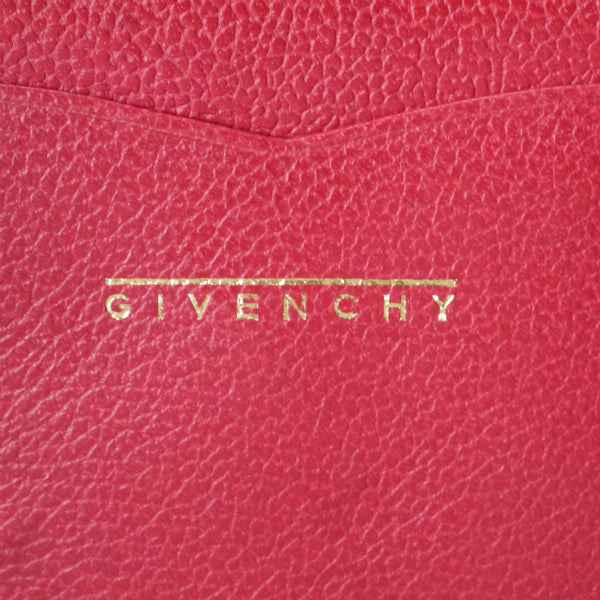 GIVENCHY サークルロゴ金具レザーがま口折財布（ローズ）