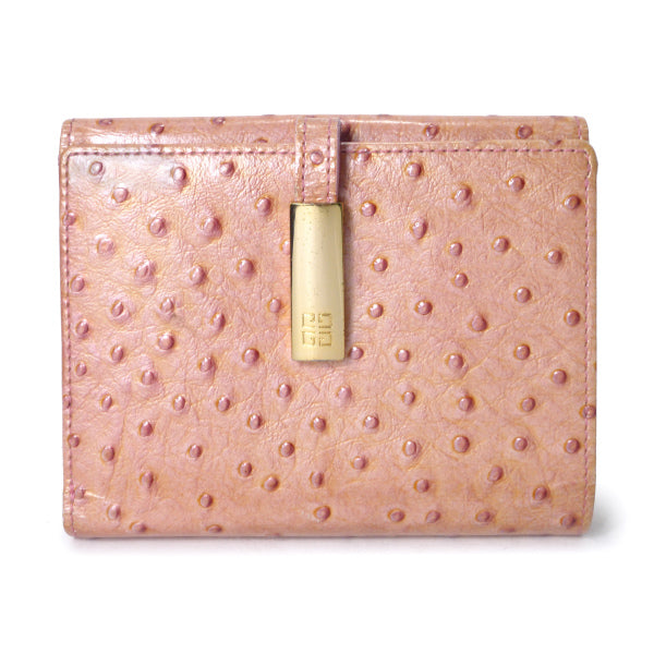 GIVENCHY　オーストリッチ4Gロゴ折財布（ベビーピンク）