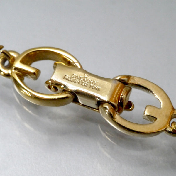 GIVENCHY カラーストーンチェーンブレスレット（ゴールド）