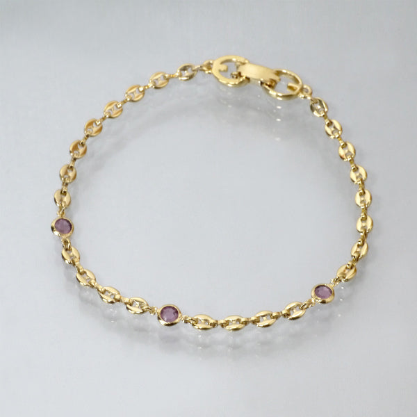 GIVENCHY カラーストーンチェーンブレスレット（ゴールド）