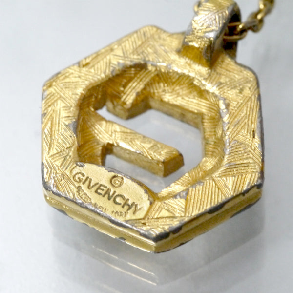 GIVENCHY オクタゴンGロゴビジューネックレス（ゴールド）