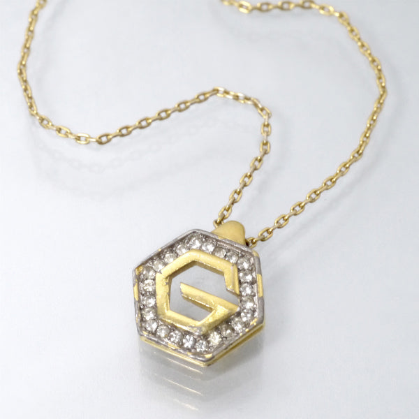 GIVENCHY オクタゴンGロゴビジューネックレス（ゴールド）