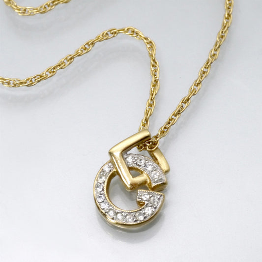 GIVENCHY Gロゴビジューネックレス（ゴールド）