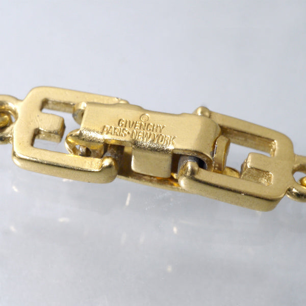 GIVENCHY ダイヤ型Gロゴビジューネックレス（ゴールド/赤）