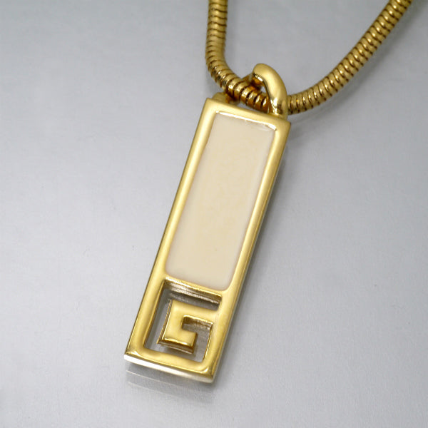 GIVENCHY 1977年製Gロゴバーネックレス（ゴールド/ホワイト）