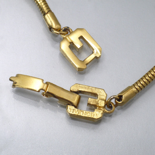 GIVENCHY 1977年製Gロゴバーネックレス（ゴールド/ホワイト）
