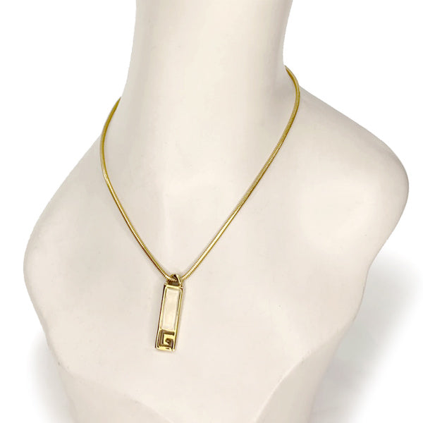 GIVENCHY 1977年製Gロゴバーネックレス（ゴールド/ホワイト）
