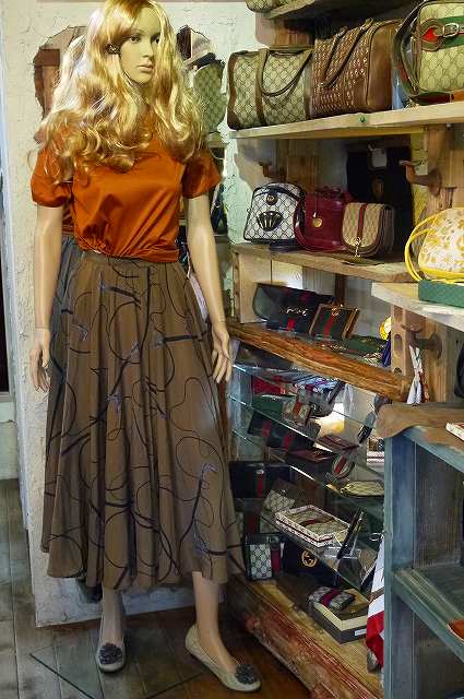 OLD Gucci シルクスカート（鞭柄）