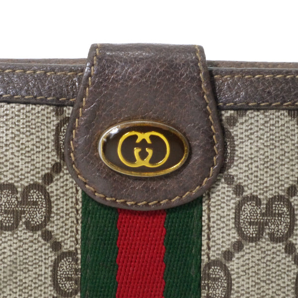 OLD Gucci　２つ折れシェリー横長サイフ(茶）