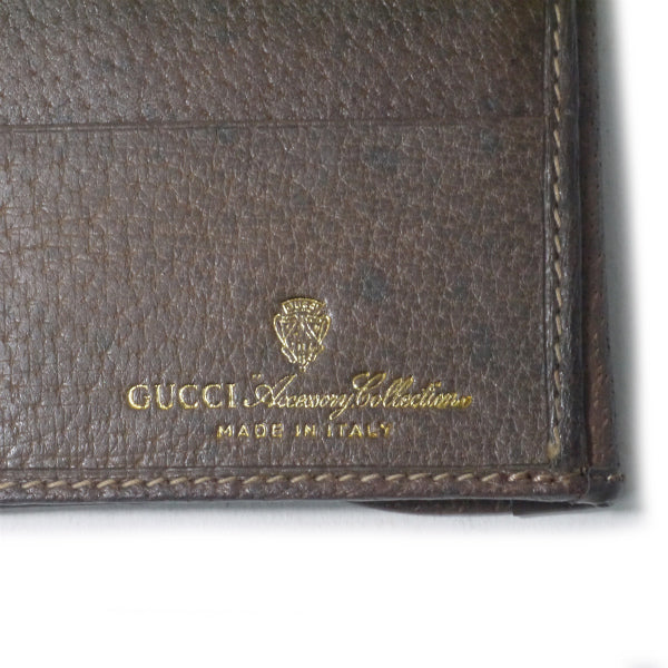 OLD Gucci　２つ折れシェリー横長サイフ(茶）