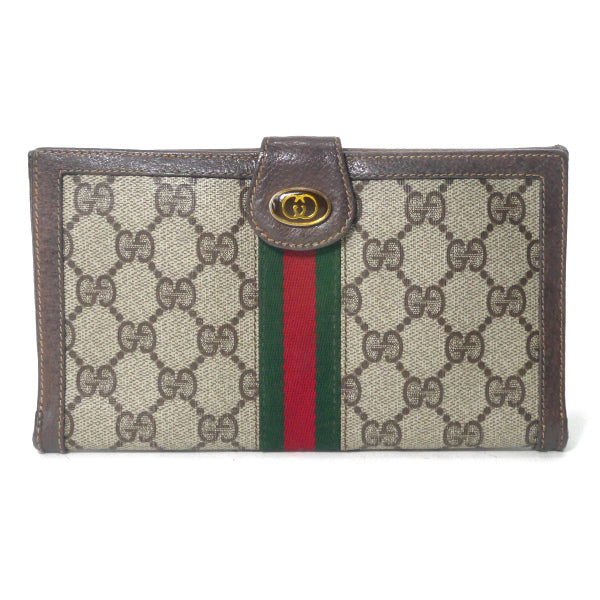 OLD Gucci　２つ折れシェリー横長サイフ(茶）