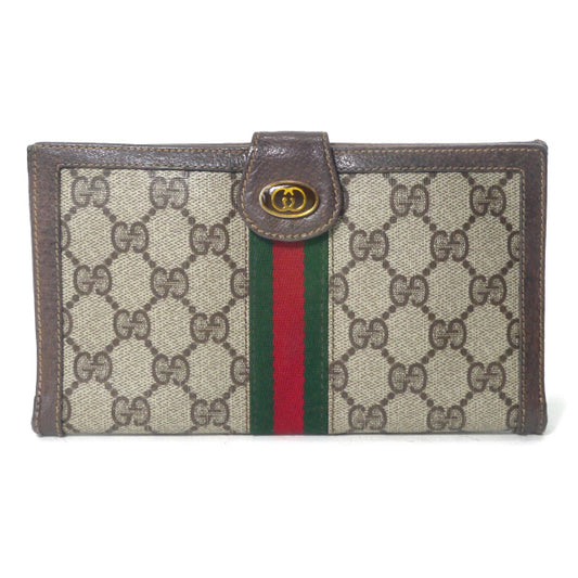 OLD Gucci　２つ折れシェリー横長サイフ(茶）