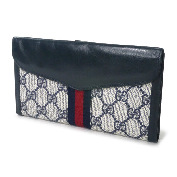 OLD　Gucci　長財布（青　シェリーライン）
