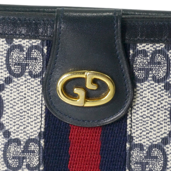 OLD　Gucci　長財布（青　シェリーライン）